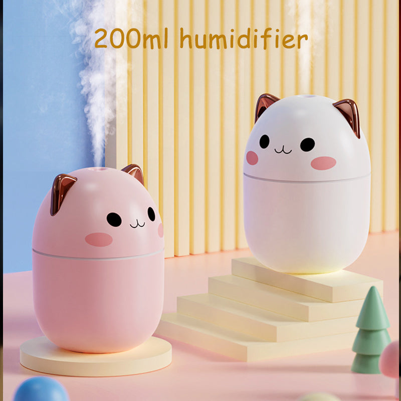 Mini humidificateur LED chat mignon